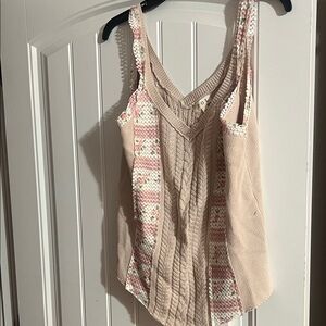 POL Pink and Cream Knit Camisole
